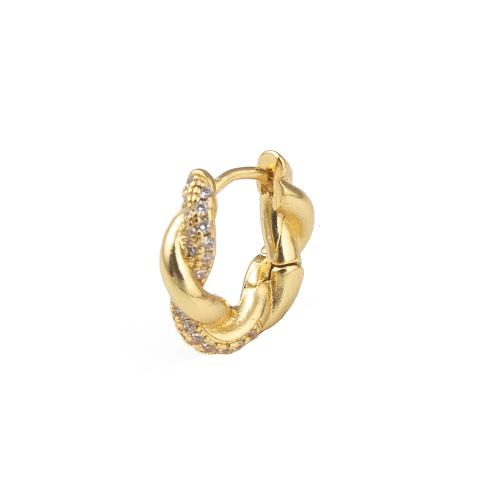 Cúbicos Circonia Pendiente Latón Micro pavimenta, metal, Irregular, chapado en color dorado, micro arcilla de zirconia cúbica & para mujer, libre de níquel, plomo & cadmio, 15x4x14mm, Vendido por Par