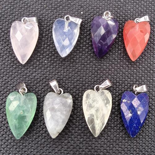 Gemstone Pendants Jewelry, Natural Stone, DIY & different materials for choice, more colors for choice, 12x25mm, Sold By PC