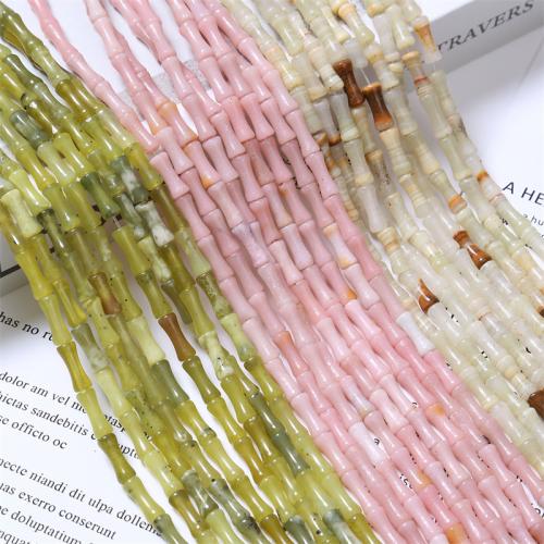 Gemstone Jewelry Beads, Natural Stone, Bamboo, DIY & different materials for choice, more colors for choice, 5x12mm, Approx 31PCs/Strand, Sold By Strand