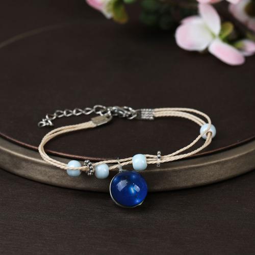 porcelaine bracelet, avec cordon de polyester & alliage de zinc, fait à la main, unisexe & styles différents pour le choix, Longueur:Environ 6-10 pouce, Vendu par PC
