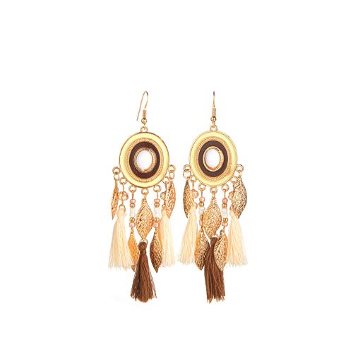 fer Boucle d'oreille goutte, avec Seedbead & plume, Placage, Style bohème & styles différents pour le choix & pour femme, earring length 100-150mm, Vendu par paire