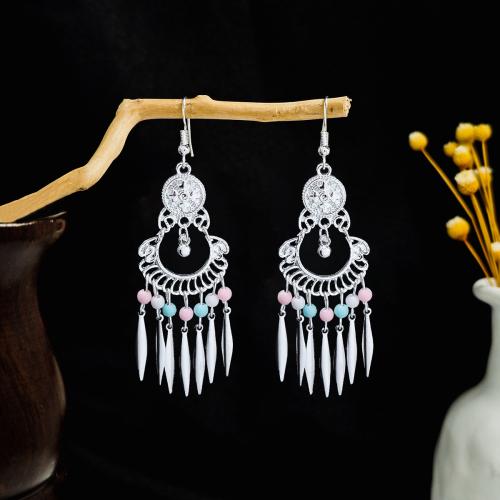 alliage de zinc Boucle d'oreille goutte, avec Seedbead, Placage, style folk & styles différents pour le choix & pour femme, earring length 60-80mm, Vendu par paire