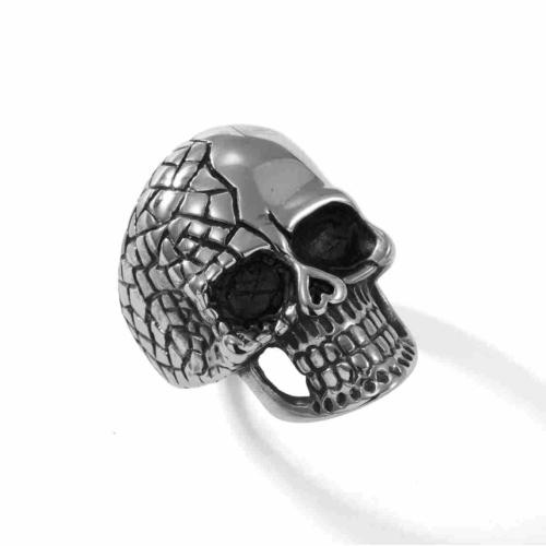 Stainless Steel Finger Ring, 304 Stainless Steel, Skull, polished, fashion jewelry & different size for choice & for man, original color, Sold By PC