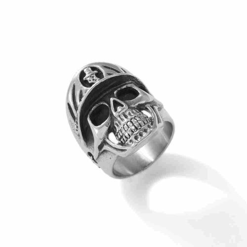 Stainless Steel Finger Ring, 304 Stainless Steel, Skull, polished, fashion jewelry & different size for choice & for man, original color, Sold By PC