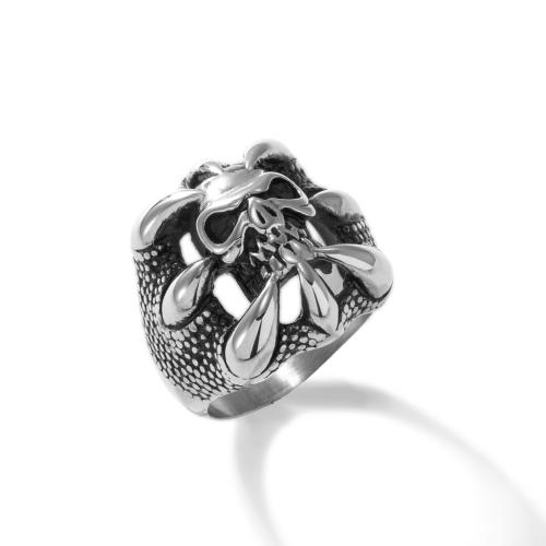 Stainless Steel Finger Ring, 304 Stainless Steel, Skull, polished, Halloween Design & different size for choice & for man & hollow, original color, Sold By PC