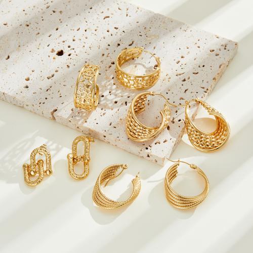 Acier inoxydable Levier Retour Earring, Acier inoxydable 304, Placage de couleur d'or, styles différents pour le choix & pour femme, plus de couleurs à choisir, Vendu par PC