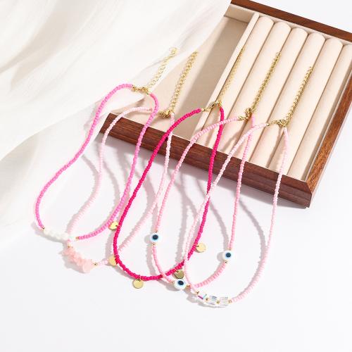 Collares de Moda, Seedbead, con Cristal, chapado, Joyería & diferentes estilos para la opción & para mujer, Vendido por UD