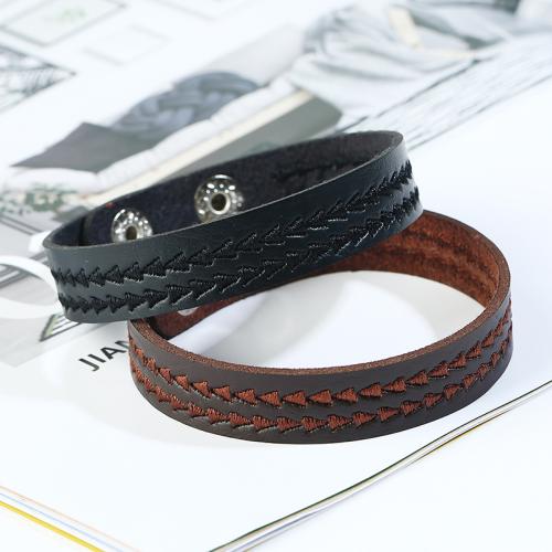 PU Leather Cord Bracelets, with Iron, Embroidery, fashion jewelry & Unisex, more colors for choice, Sold By PC