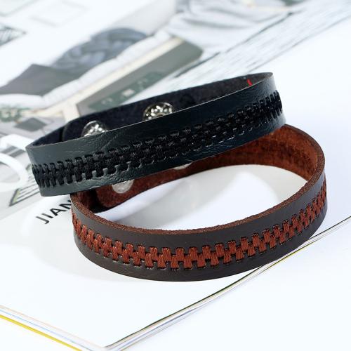 PU Leather Cord Bracelets, with Iron, Embroidery, fashion jewelry & Unisex, more colors for choice, Sold By PC