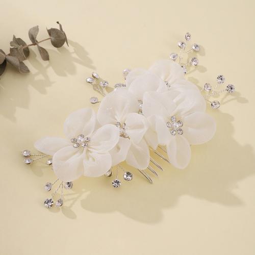 Mixed Hair Accessories, Tibetan Style, with brass wire & Cloth, handmade, different styles for choice & for woman & with rhinestone, silver color, Sold By PC