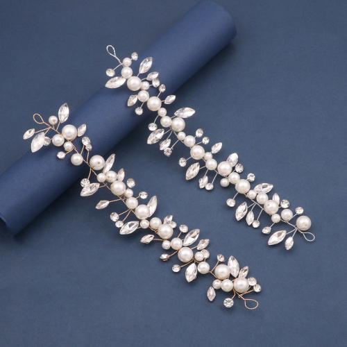 Bridal Hair Flowers, Tibetan Style, with brass wire & Crystal & Plastic Pearl, handmade, fashion jewelry & for woman, more colors for choice, Sold By PC