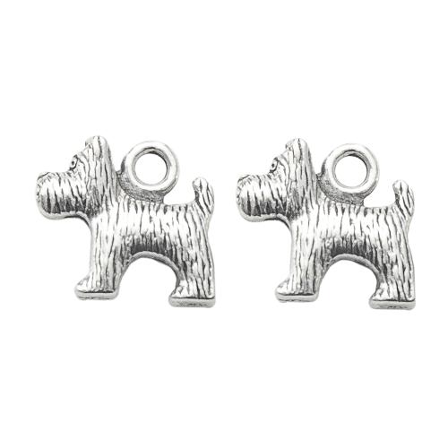 Zink-Aluminium-Anhänger, Zinklegierung, Hund, silberfarben plattiert, DIY, Silberfarbe, 13.70x3.91x12.65mm, verkauft von Tasche