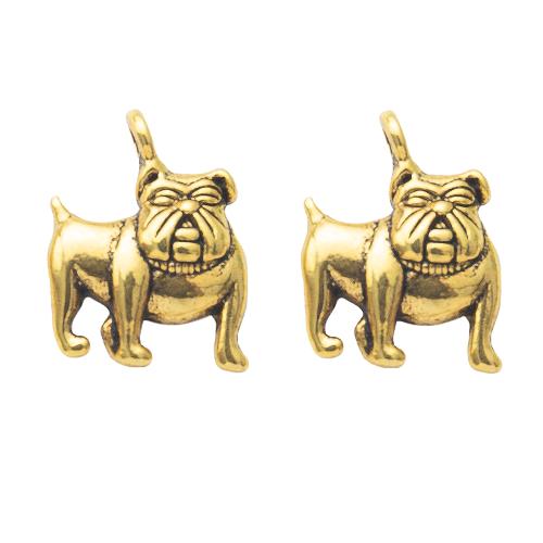Zink-Aluminium-Anhänger, Zinklegierung, Hund, goldfarben plattiert, DIY, goldfarben, 12.83x4.06x16.70mm, verkauft von Tasche