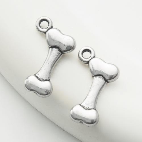 Zink-Aluminium-Anhänger, Zinklegierung, Knochen, silberfarben plattiert, DIY, Silberfarbe, 10.28x2.87x16.53mm, verkauft von Tasche