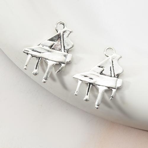 Zink-Aluminium-Anhänger, Zinklegierung, Klavier, silberfarben plattiert, DIY, Silberfarbe, 14.60x1.50x19.30mm, verkauft von Tasche