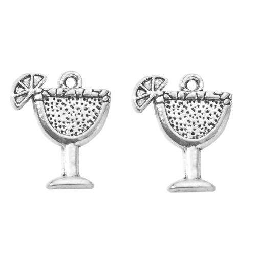 Tibetan Style Pendants, Cup, silver color plated, DIY, silver color, 13.90x1.60x17mm, Sold By Bag