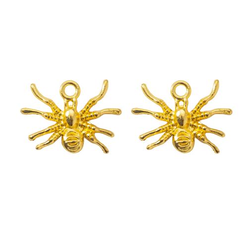 Tibetan Style Pendants, Spider, gold color plated, DIY, golden, 19x2.60x13.86mm, Sold By Bag