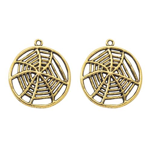 Tibetan Style Pendants, Spider Web, gold color plated, DIY, golden, 21.70x3x24.50mm, Sold By Bag
