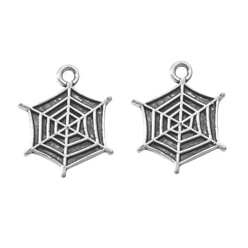 Tibetan Style Pendants, Spider Web, silver color plated, DIY, silver color, 16.20x1.50x20mm, Sold By Bag