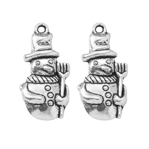 Zinklegierung Weihnachten Anhänger, Schneemann, silberfarben plattiert, DIY, Silberfarbe, 13.50x3.40x27mm, verkauft von Tasche