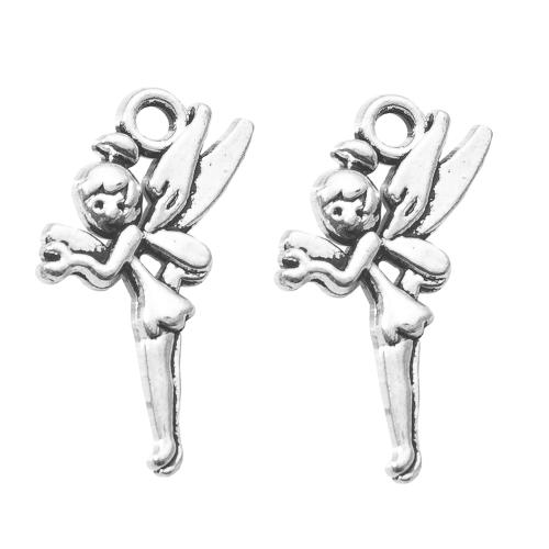 Pendentifs en alliage de zinc, ange, Placage de couleur argentée, DIY, argent, 13.40x2.90x24.80mm, Vendu par sac