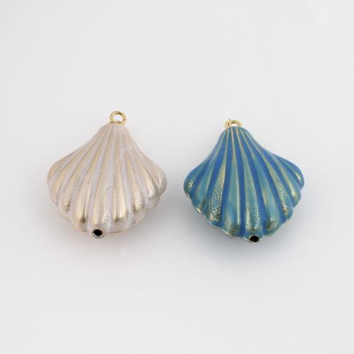 Bijoux pendentifs en laiton, coquille, DIY & émail, plus de couleurs à choisir, 45x34x16mm, Vendu par PC