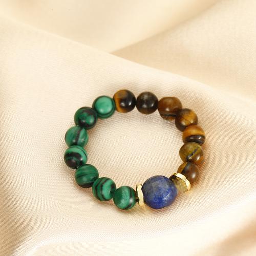 Anillos de Gemas, Piedra natural, con Hilo elástico, hecho a mano, Joyería & elástico & unisexo, multicolor, tamaño:7, Vendido por UD