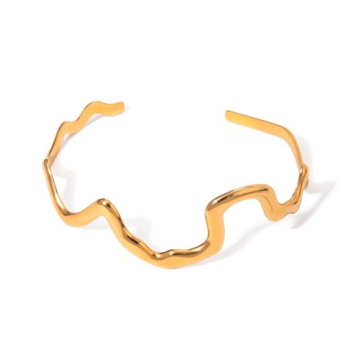 Stainless Steel Bangle, 304 Stainless Steel, 18K gold plated, fashion jewelry & for woman, Sold By PC