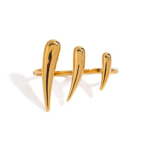 Bague en acier inoxydable, Acier inoxydable 304, Plaqué or 18K, bijoux de mode & pour femme, Vendu par PC