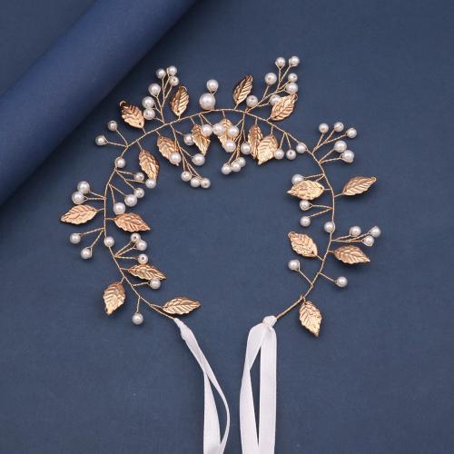 Guirlande de cheveux, alliage de zinc, avec fil en laiton & perle de plastique, fait à la main, bijoux de mode & pour femme, Or, Vendu par PC