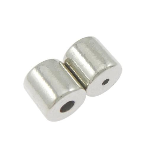 Fermoir en hématite magnétique, pilier, Placage de couleur platine, DIY & magnétisme de 3000 gauss, sans cadmium, 5.60x5.60mm, Vendu par paire