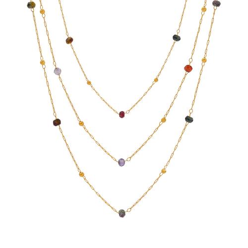 Stainless Steel Jewelry Necklace, 304 Stainless Steel, with Cubic Zirconia, with 1.96 Inch extender chain, plated, fashion jewelry & different materials for choice & for woman, golden, Length:15.7 Inch, Sold By PC