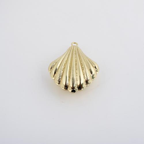 Brass Jewelry Pendants, Shell, DIY, golden, 43x31x14mm, Sold By PC