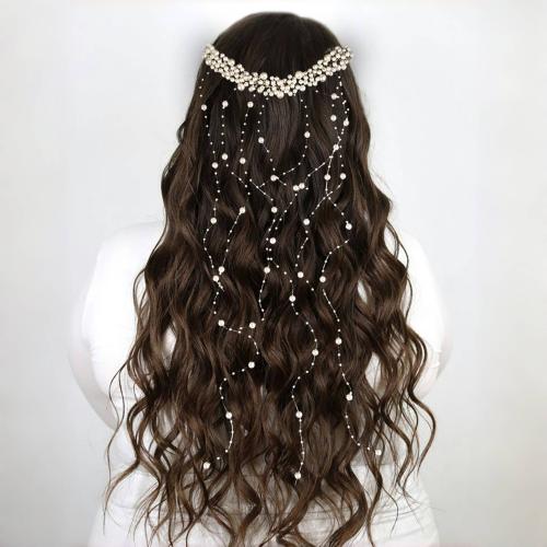 Bridal Hair Wreath, Tibetan Style, with brass wire & Plastic Pearl, handmade, fashion jewelry & for woman, Sold By PC