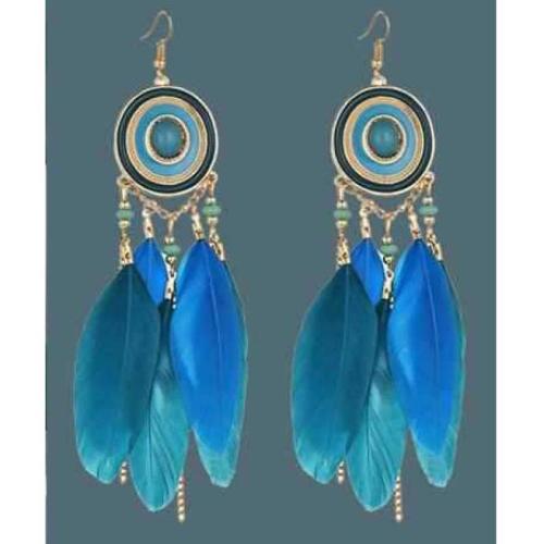 Earring Jewelry, Feather, with Crystal, fashion jewelry & for woman, more colors for choice, Sold By Pair
