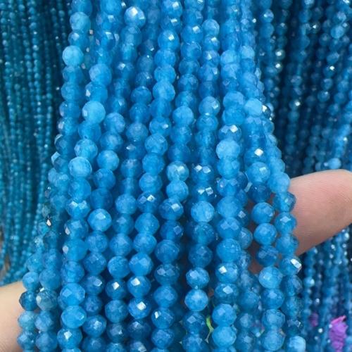 Abalorios de Gemas, Piedras preciosas, Bricolaje, azul, 4mm, Vendido para aproximado 37-38 cm Sarta