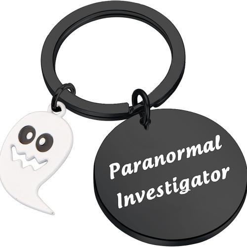 Bag Purse Charms Keyrings Keychains, 304 Stainless Steel, Ghost, Halloween Design & Unisex & with letter pattern, 30mm, Sold By PC
