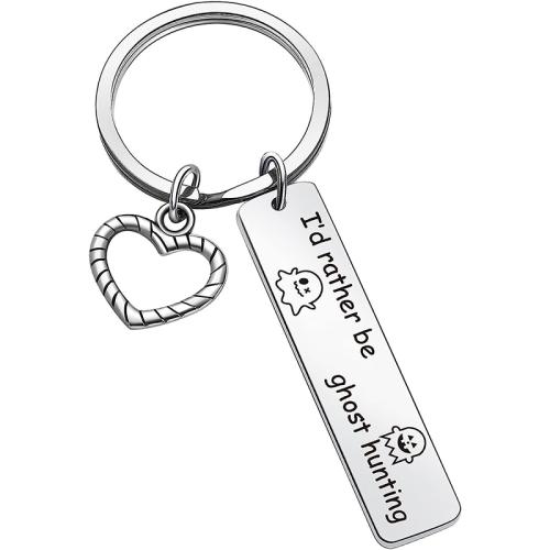 Bag Purse Charms Keyrings Keychains, 304 Stainless Steel, Halloween Design & Unisex & with letter pattern, original color, 50x12mm, Sold By PC