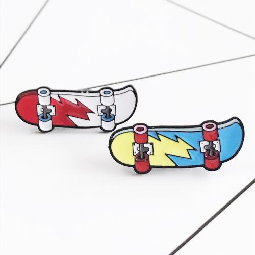 Zinklegierung Brosche, Skateboard, unisex & Emaille, keine, 25x20mm, verkauft von PC