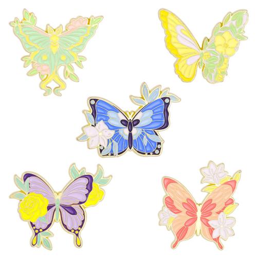 Tibetan Style Brooch, Butterfly, Unisex & different styles for choice & enamel, brooch length 20-30mm, Sold By PC