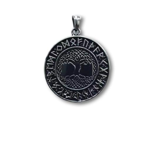 Bijoux pendentifs en acier inoxydable , Acier titane, Plat rond, DIY & pour homme, couleur originale, 40mm, Vendu par PC