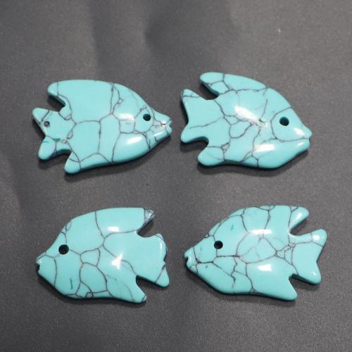 Gemstone Pendants Jewelry, Natural Stone, Fish, DIY, more colors for choice, 35x25x7mm, Sold By PC