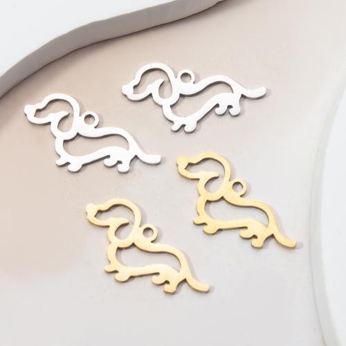 Acier inoxydable animaux Pendentifs, Acier inoxydable 304, chien, Placage, DIY, plus de couleurs à choisir, 20.20x0.90x11.80mm, Vendu par PC