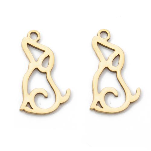 Acier inoxydable animaux Pendentifs, Acier inoxydable 304, chien, Placage, DIY, plus de couleurs à choisir, 10.40x0.90x17.80mm, Vendu par PC