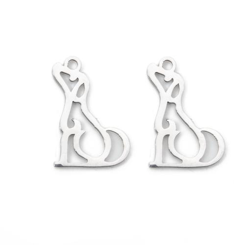 Acier inoxydable animaux Pendentifs, Acier inoxydable 304, chien, Placage, DIY, plus de couleurs à choisir, 11.20x0.90x16.60mm, Vendu par PC