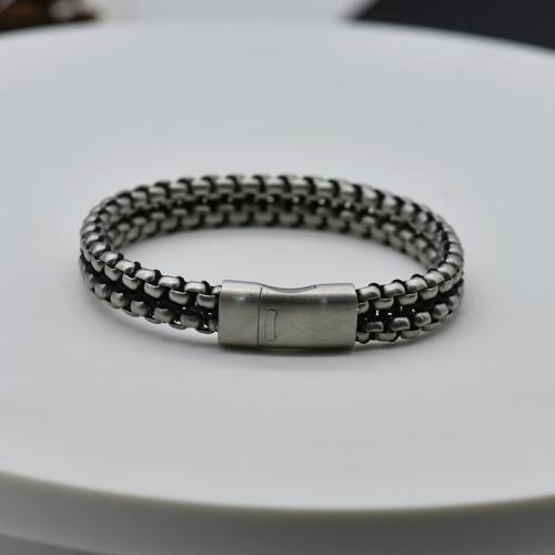 Stainless Steel Jewelry Bracelet, Titanium Steel, silver color plated, DIY, silver color, Length:21.5 cm, Sold By PC