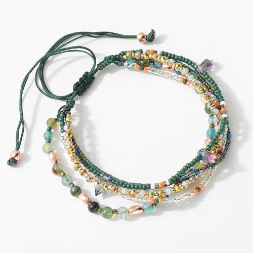 цинковый сплав браслет, с Seedbead & Шнур-терилен, Связанный вручную, Богемный стиль & разные стили для выбора & Женский, продается PC