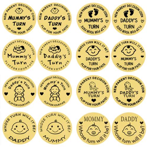 Fashion Decoration, 304 Stainless Steel, Flat Round, gold color plated, Unisex & different designs for choice, 30mm, Sold By PC