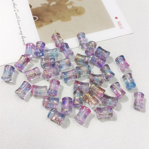 Perles murano faites à la main , chalumeau, bambou, vernis au four, DIY, plus de couleurs à choisir, 8x12mm, 50PC/sac, Vendu par sac