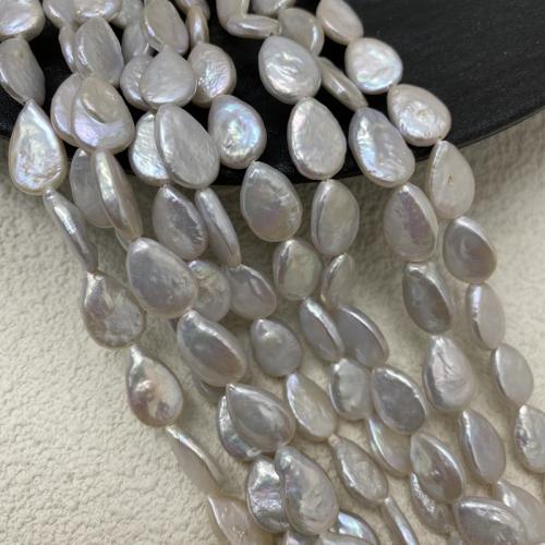 Natural Freshwater Pearl Loose Beads, Teardrop, DIY, white, 9x14mm, Sold Per 39 Strand